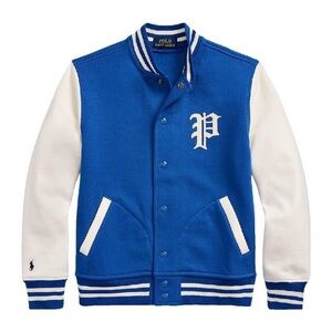 Polo Ralph Lauren Blue and White Varsity Jacket